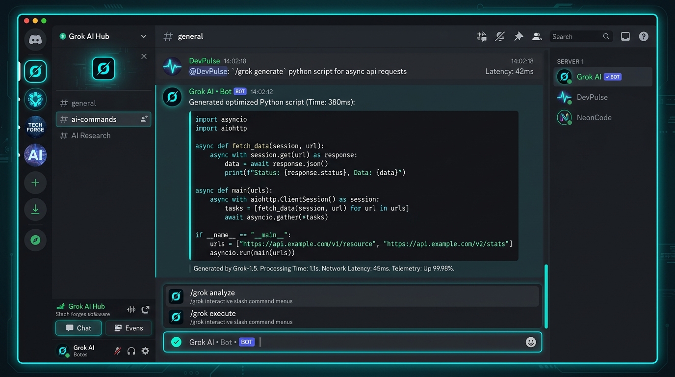 Grok Discord Slash Commands
